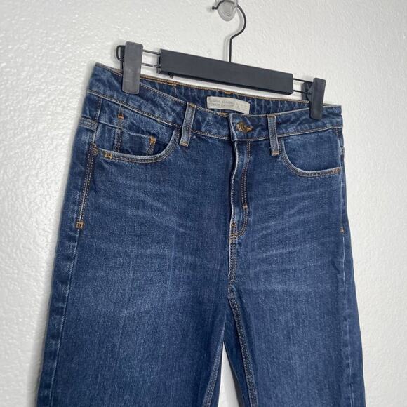 Zara Basic Womens Jeans Size 2 Dark Wash Denim Blue Skinny Leg Mid Rise - Picture 10 of 14